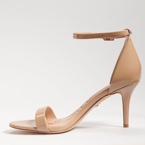 Sam Edelman PATTI ANKLE STRAP SANDAL - size 8 - Soft Beige Patent - Picture 2 of 16